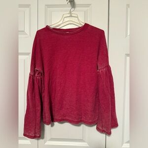 Women's Dark Pink Bell Sleeve Top